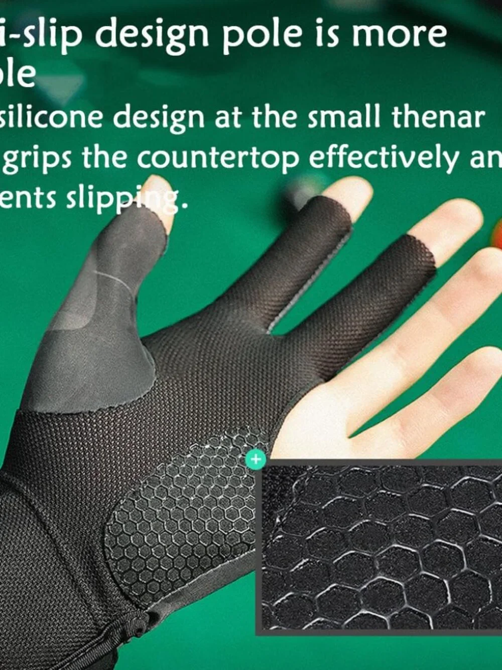 Pool Glove Left Hand, Billiards Glove, Billiard Pool Gloves for Left Hand 3 Fing